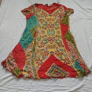 Lola P Flower crinkle print dress